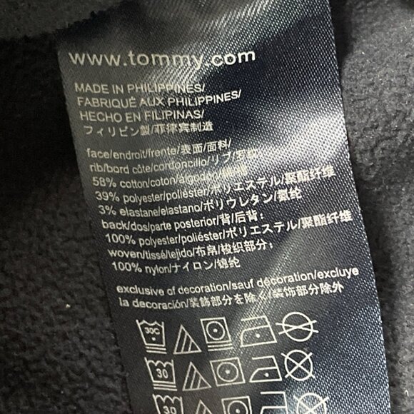 Tommy Hilfiger Mens Navy Full Zip Mock Neck Track Jacket Red Accents XL - Picture 8 of 9